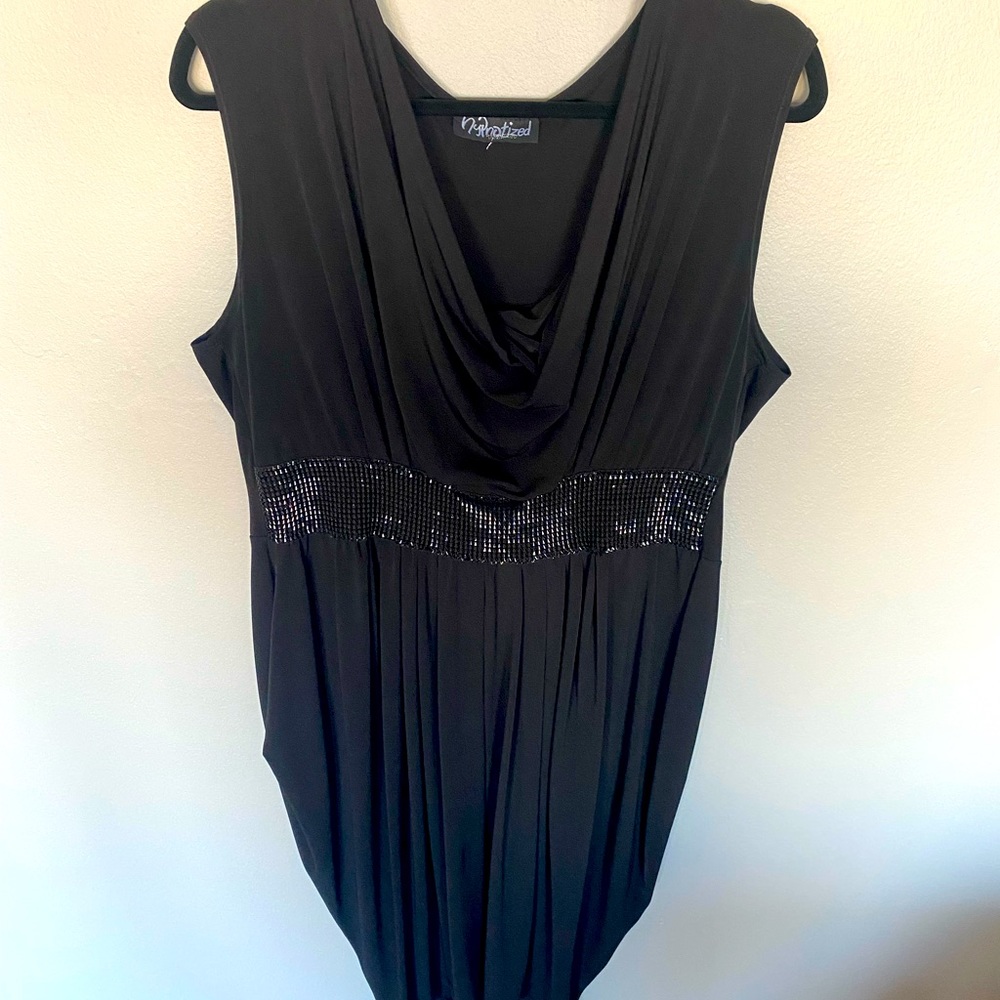 Black Knee Length Sleeveless Stretchy Dress by Hypnotized - Picture 3 of 8